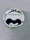 FLOYD MAYWEATHER Green Round Smooth Fall Resistant Rotary Stainless Steel Ashtrays