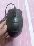 VKAZI Classic Black Universal Silent Durable Cable Computer Mouse