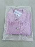 DDWRGD Classic Fashion Pink Women's Button Cotton Short-Sleeve Shirts