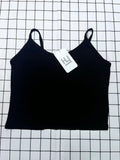 Stylish Elegant Women's Black Comfortable Soft Low Round Neck Camisoles