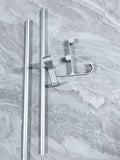 BASICFORM Silver Premium Adhesive Waterproof Rust Proof Stainless Steel Towel Racks