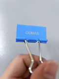 OOMΛS High Quality Blue Strong Durable Stainless Steel Binder Clips(2PCS)